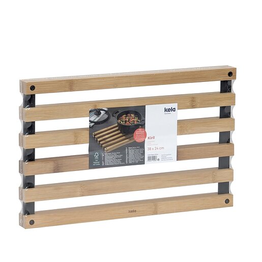 Kela podmetač za lonac KIRIL, 38x24x3cm bambus crna
