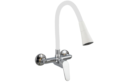 Inter Ceramic zidna slavina za sudoper Linni mjed krom/bijela