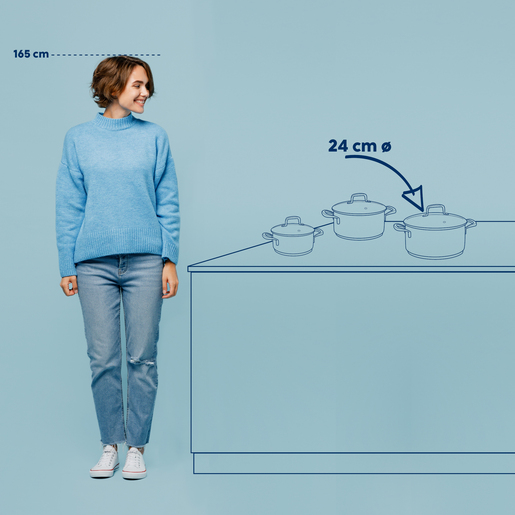 Kela lonac s poklocem FLAVORIA, 4,6l nehrđajući čelik 18/10 srebrna