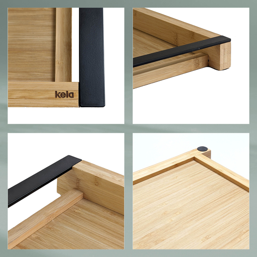 Kela pladanj za posluživanje KIRIL, 43x27,5x4cm bambus crna