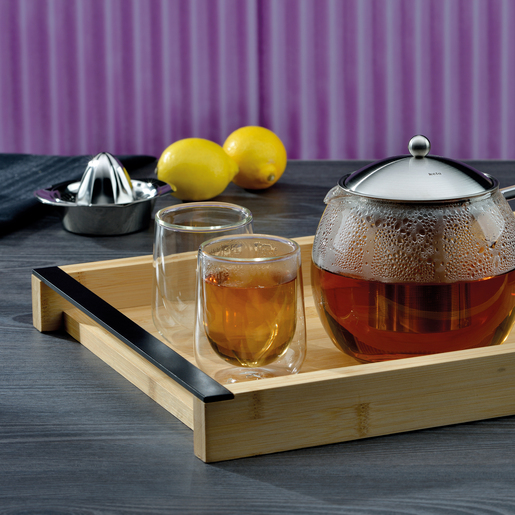 Kela pladanj za posluživanje KIRIL, 43x27,5x4cm bambus crna