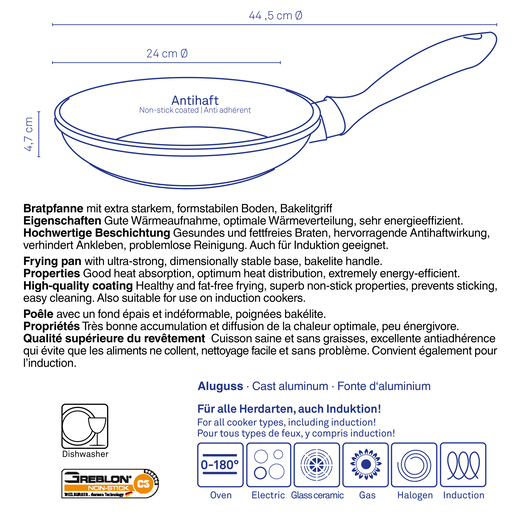 Kela tava KERROS, 4,5x24cm lijevani aluminij crna