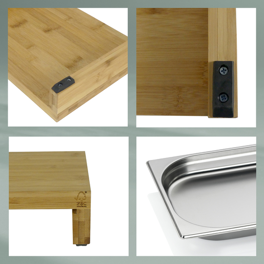 Kela daska za rezanje Kenina, 36x27x7cm bambus svjetlosmeđa