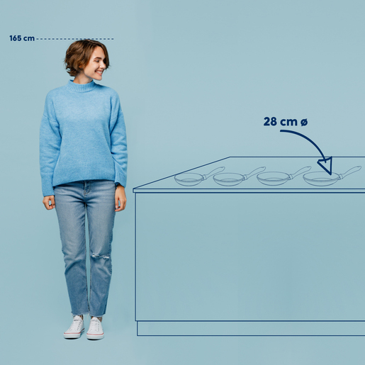 Kela tava KERROS, 5x28cm lijevani aluminij crna