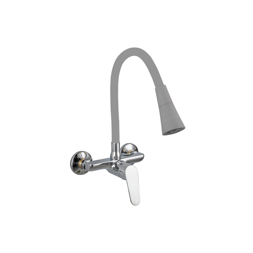 Inter Ceramic zidna slavina za sudoper Linni mjed krom/siva