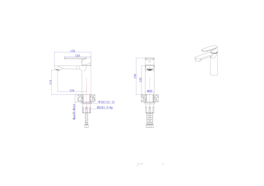 Inter Ceramic slavina za umivaonik Torino SS304 mat crna