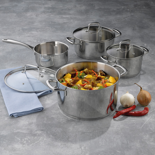 Kela set poduđa FLAVORIA, cm nehrđajući čelik 18/10 srebrna 7/1