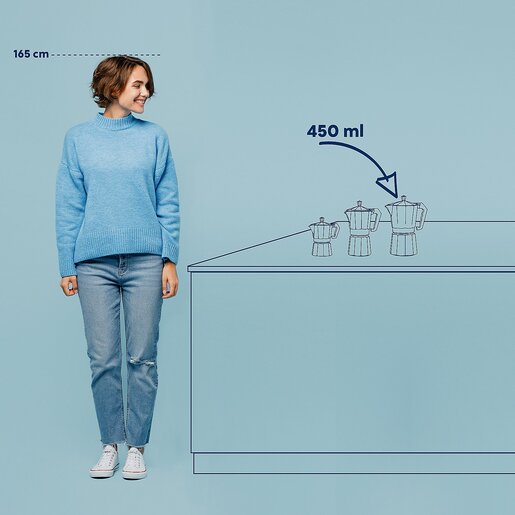 Kela kafetijera ITALIA, 450ml aluminij cmat srebrna