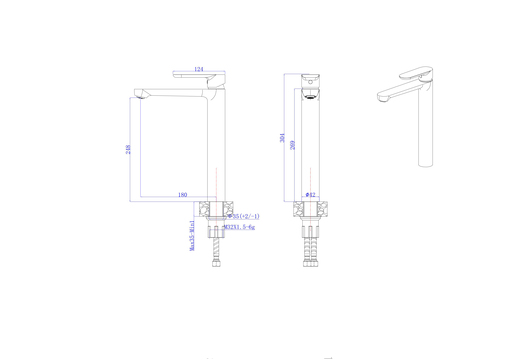 Inter Ceramic VISOKA slavina za umivaonik Torino SS304 mat crna