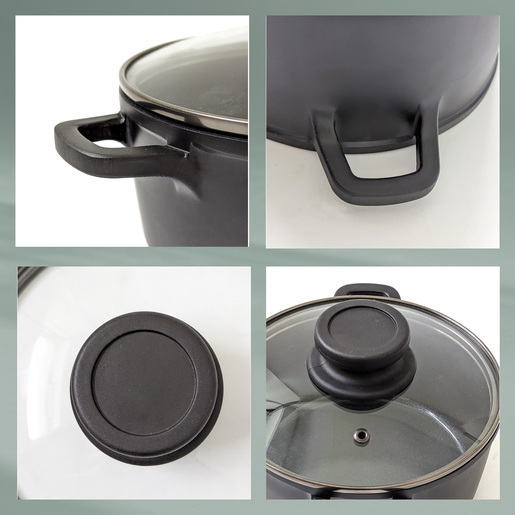 Kela lonac s poklocem ATURA, 1,7l lijevani aluminij crna