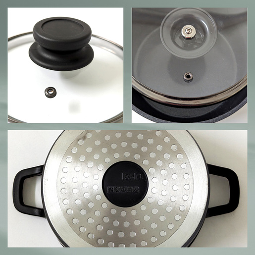 Kela lonac s poklocem ATURA, 1,7l lijevani aluminij crna