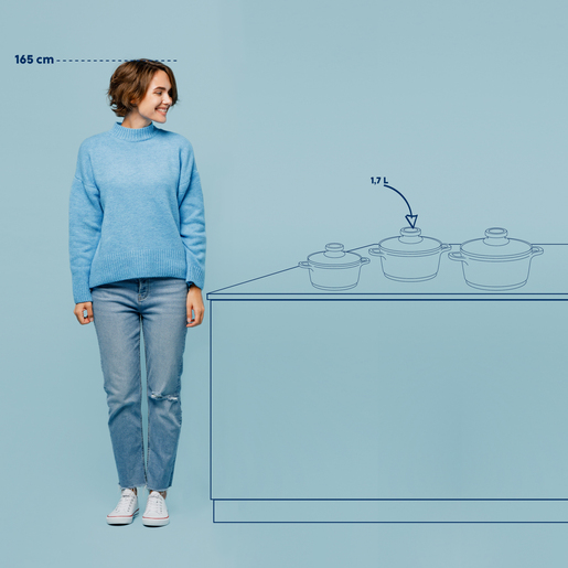 Kela lonac s poklocem ATURA, 1,7l lijevani aluminij crna