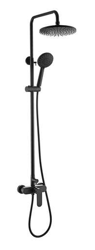 Inter Ceramic tuš sustav s tuš ružom s 1 funckijom i tuš palicom s 5 funkcija nehrđajući čelik SS304 mat crna