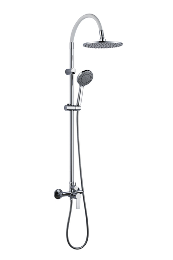 Inter Ceramic tuš sustav s tuš ružom s 1 funckijom i tuš palicom s 5 funkcija silikon/mjed/SS201 krom/bijela