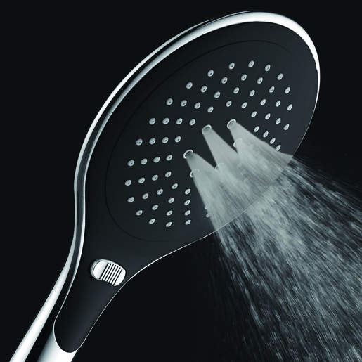 Inter Ceramic tuš ručica, 3 funkcije 15cm ABS krom/crna