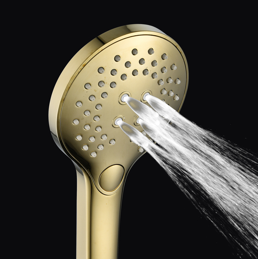 Inter Ceramic tuš ručica, 3 funkcije 12cm ABS zlatna