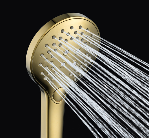 Inter Ceramic tuš ručica, 3 funkcije 12cm ABS zlatna