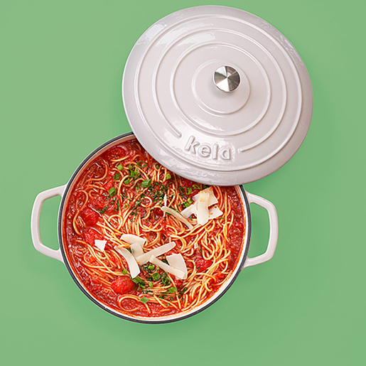 Kela okrugli pekač Calido, 3,8l lijevano željezo svjetlosiva