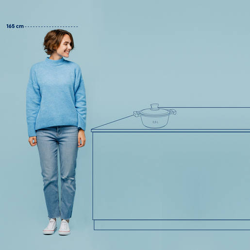 Kela lonac s poklocem STELLA NOVA, 3,5l lijevani aluminij crna