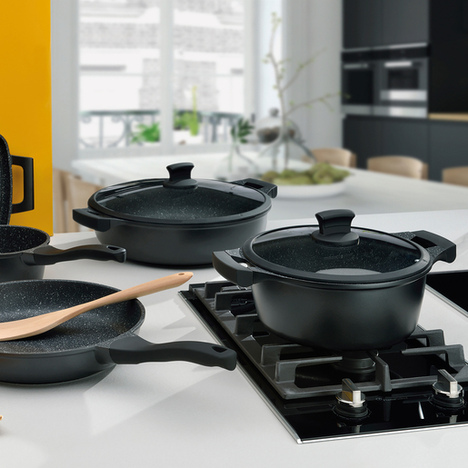 Kela lonac s poklocem STELLA NOVA, 3,5l lijevani aluminij crna