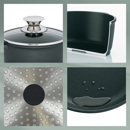 Kela lonac s poklocem KERROS, 5l lijevani aluminij crna