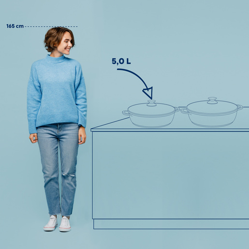 Kela lonac s poklocem KERROS, 5l lijevani aluminij crna