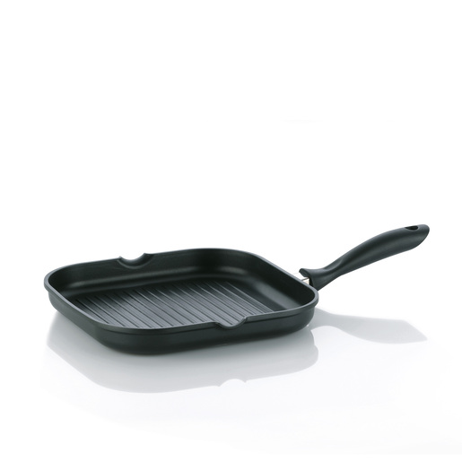Kela pravokutan grill tava KERROS, 28x28x4cm lijevani aluminij crna