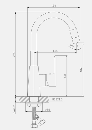 Inter Ceramic slavina za umivaonik Alisado zinc/mjed gun grey