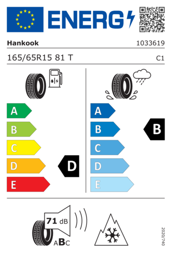 Hankook 165/65R15 Winter I*Cept RS3 W462 81T,Pot: D,Pri: B,Buka: 71dB