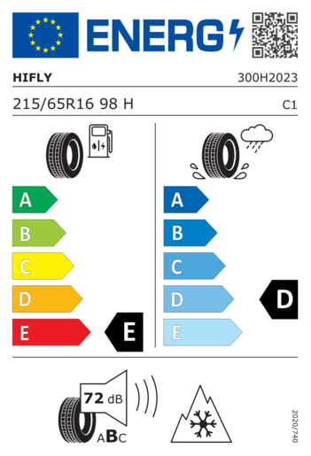 Hifly 215/65R16 Win-turi 212 98H,Pot: E,Pri: D,Buka: 72dB