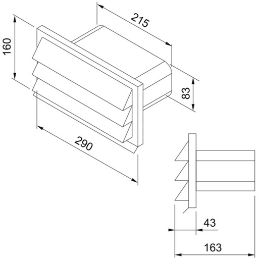 Faber Vanjski poklopac odvoda za pravokutnu cijev