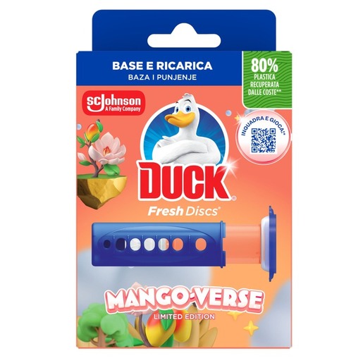 Duck Fresh Discs Mango Verse, osvježivač za wc školjku, baza i punjenje, 36 ml
