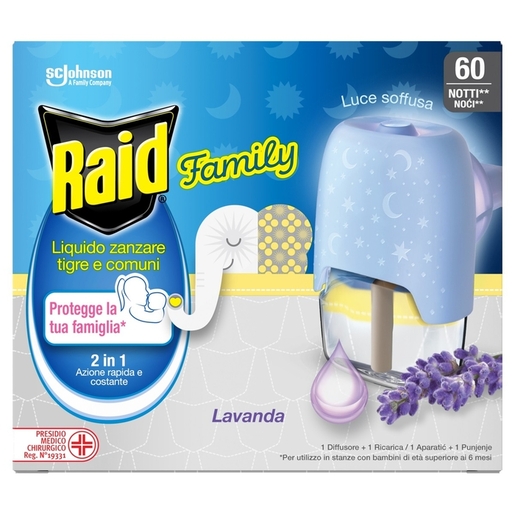 Raid Family električni aparat s tekućinom lavanda 36 ml
