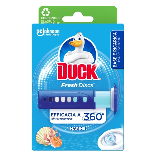 Duck Fresh Discs Marine, gel za čišćenje i osvježavanje wc školjke, baza i punjenje, 36 ml
