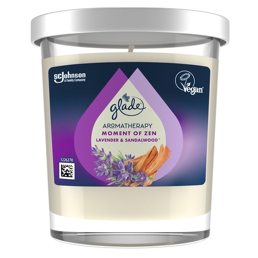 Glade Aromatherapy Moment of Zen, mirisna svijeća, lavandin i sandalovina, 170 g