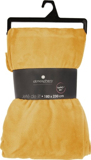 ATMOSPHERA deka flanel 230x180x1 cm, poliester, oker