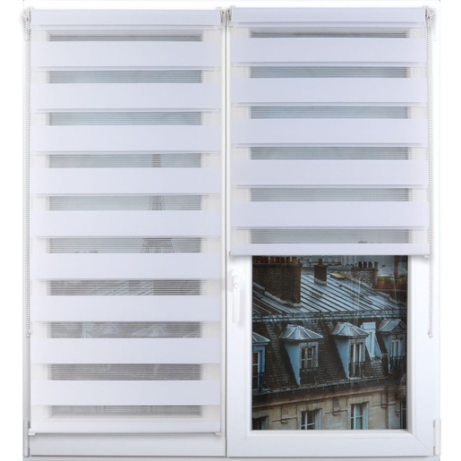 LUANCE rolo zavjesa zebra 45x90 cm, bijela