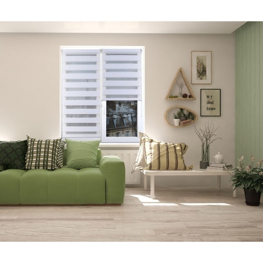 LUANCE rolo zavjesa zebra 45x90 cm, bijela