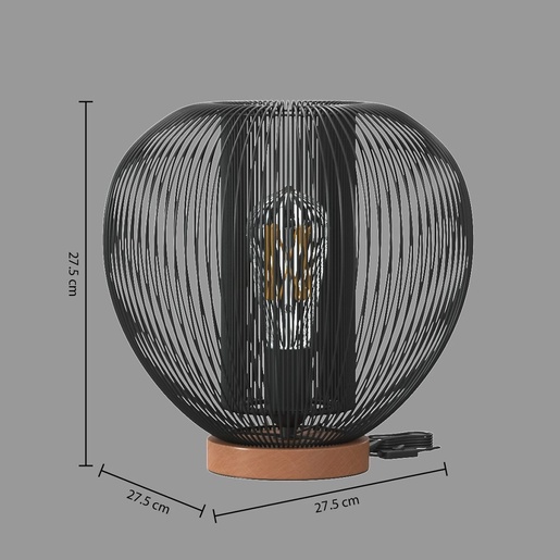 ATMOSPHERA stolna svijetiljka Noda, h27, crna