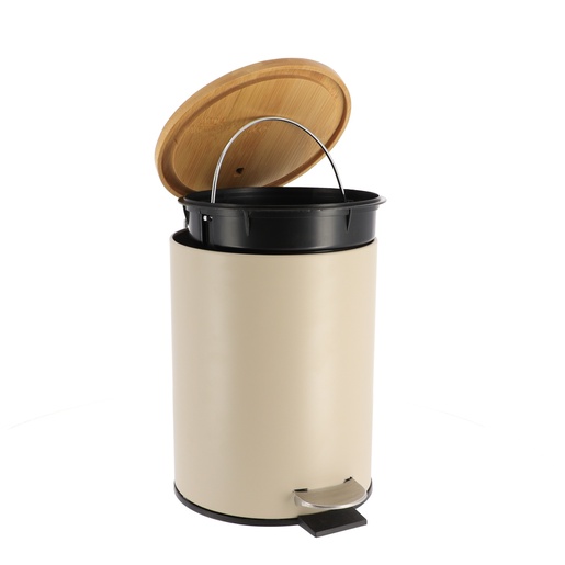 TENDANCE kanta za smeće na pedalu 3L soft close, metal/bambus, bež