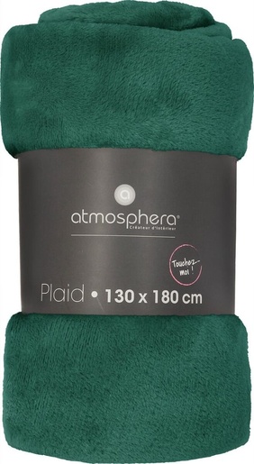 ATMOSPHERA deka flanel 180x130 cm, poliester, zelena