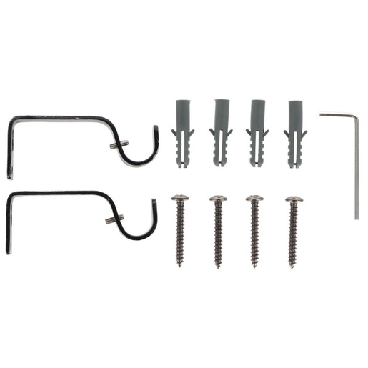 LUANCE set karniša, razvlačni, promjer 16-19 mm, 120-210 cm, basic, crna s uzorkom