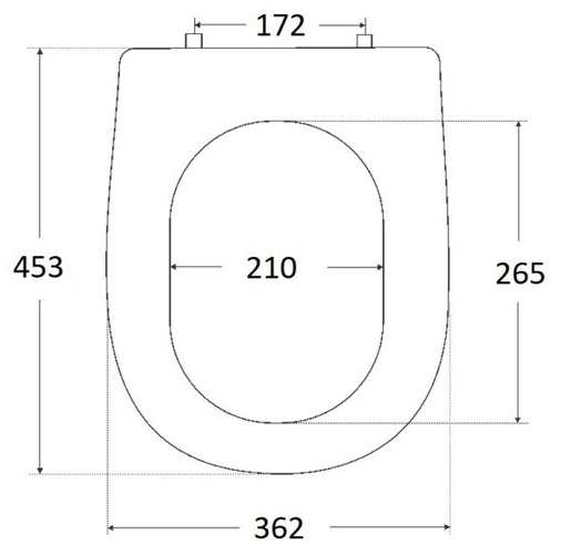 GEPARD SANITARY wc daska 45.3x36.2 cm, 2.4 kg, duroplast, okov c8, bijela versa