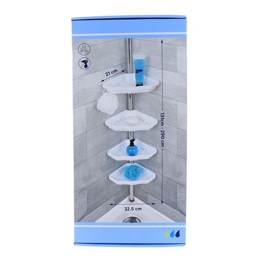 TENDANCE teleskopska polica za tuš sa 4 police i držačem sapuna, bijela