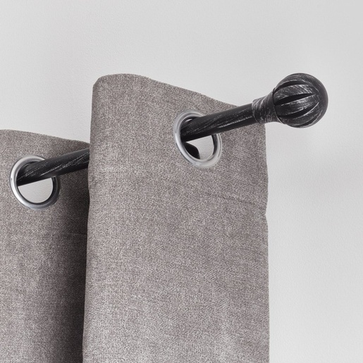 LUANCE set karniša, razvlačni, promjer 19 mm, 210-380 cm touch of zen, crno/srebrna