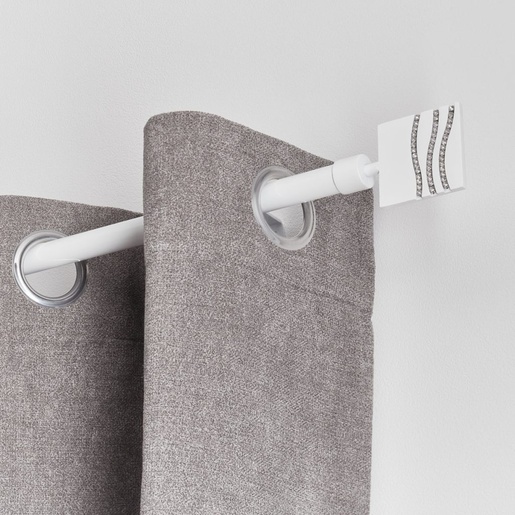 LUANCE set karniša, razvlačni, promjer 16-19 mm, 120-210 cm, strass, bijela