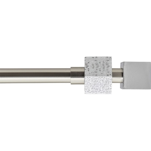 LUANCE set karniša, razvlačni, promjer 16-19 mm, 120-210 cm, cubique, srebrna