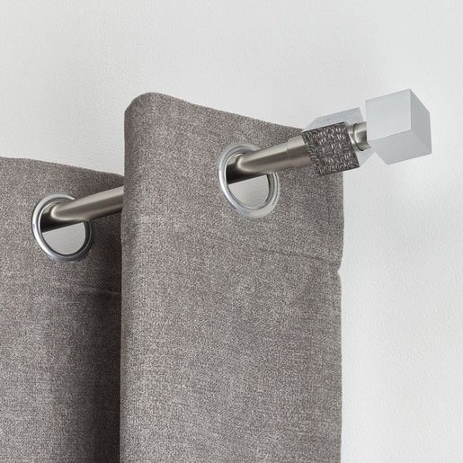 LUANCE set karniša, razvlačni, promjer 16-19 mm, 120-210 cm, cubique, srebrna