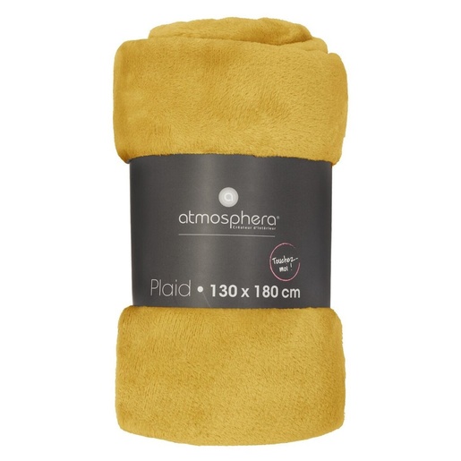 ATMOSPHERA deka flanel 180x130x1 cm, poliester, oker