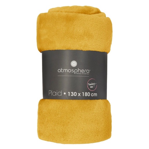 ATMOSPHERA deka flanel 180x130x1 cm, poliester, oker